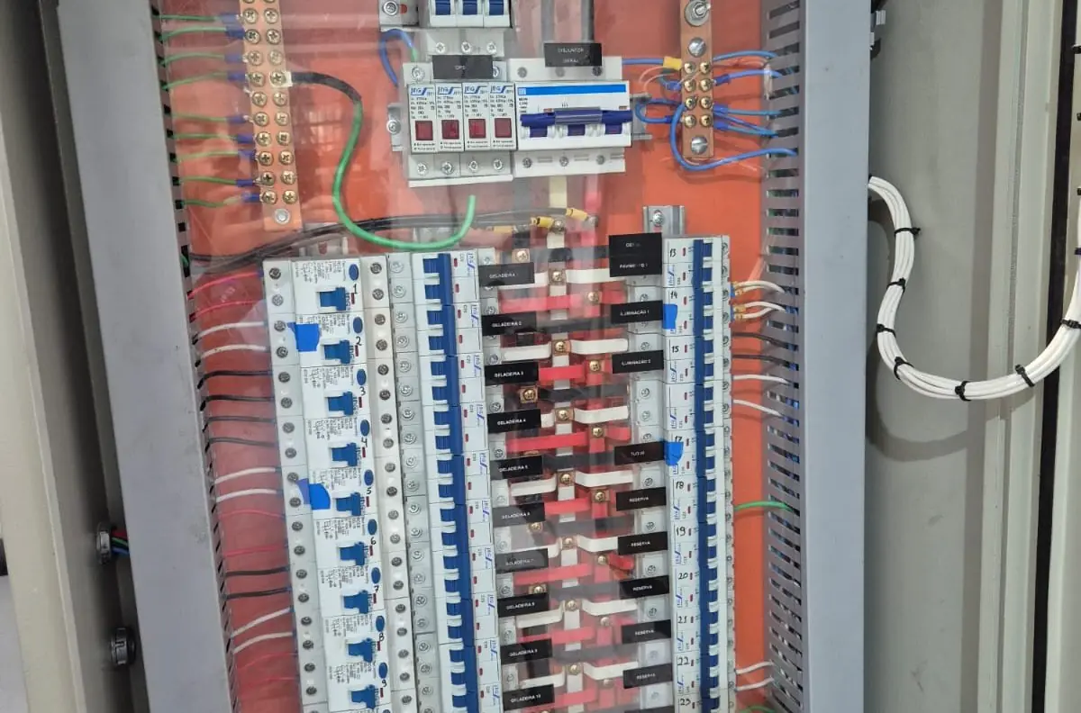 Quadro elétrico organizado pela Aziz